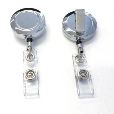 Chrome Effect Metal Ski Reels / Badge Reels x10