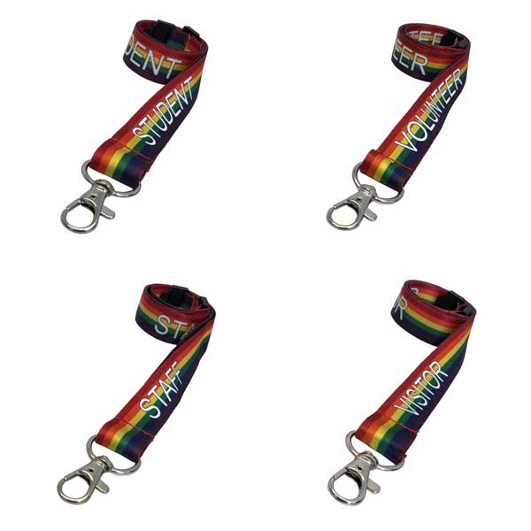 Pre-Printed Rainbow Lanyards